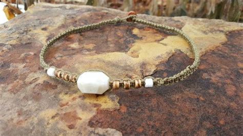 Hemp Choker Necklace White Agate Coconut Shells Puka Etsy Hemp