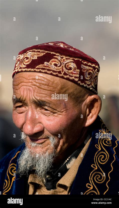 Portrait of a Kazakh man wearing a traditional Kazakh hat Stock Photo ...