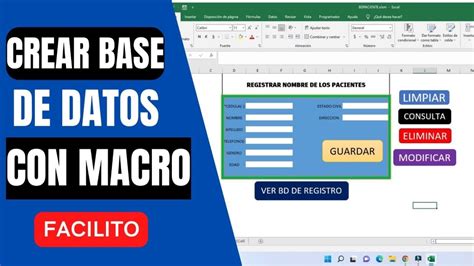 Como Crear Una Base Datos En Excel Con Macros Sin Usar Programación