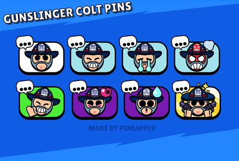 Gunslinger Colt Pins! Made by me : r/Brawlstars