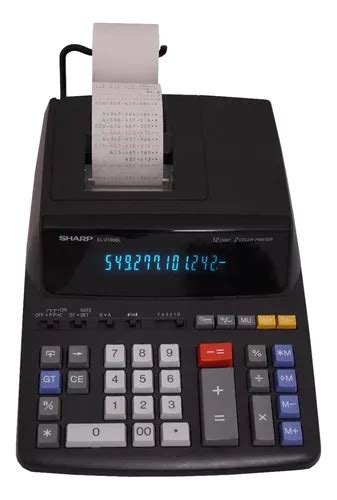 Calculadora Sharp El 2196bl De 12 Dígitos Con Impresora Color Negro