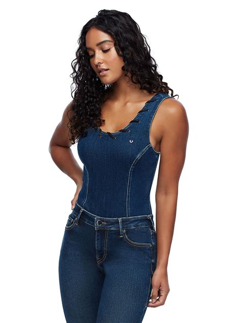 Laced Denim Bodysuit