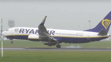 Watch Ryanair Flight Blown Around By Wind During Landing At Dublin