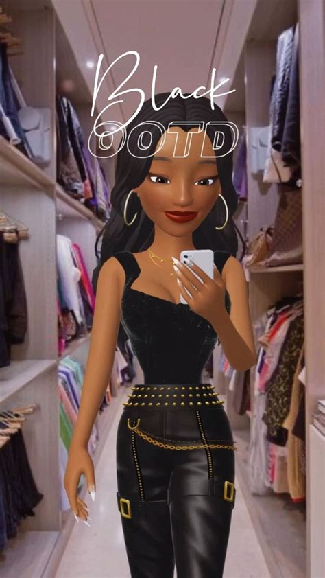 Black Ootd Ideas By Designedbydol Zepeto In 2022 Fit Black Women