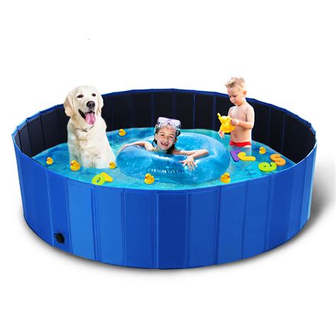 XXL Foldable Dog Pool Plastic Kiddie Pool, for Large Indoor & Outdoor ...