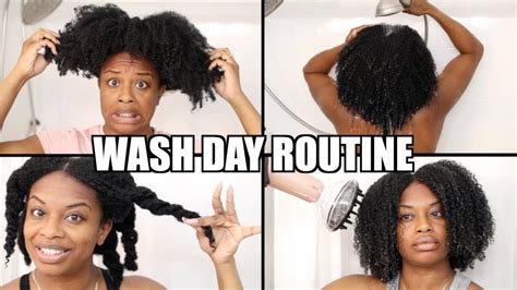 My Natural Hair Wash Day Routine Dry And Tangled Hair Youtube