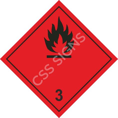 Class 3 Flammable Liquid Adr Hazard Label Sign Shop Ireland Css Signs