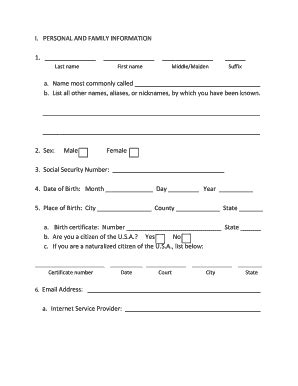 Fillable Online Calhoun County BackGround Form Fax Email Print PdfFiller