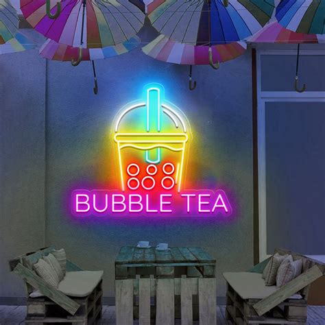 Neon Sign Boba Tea Neon Sign Bubble Tea Custom Neon Lights Pink Neon