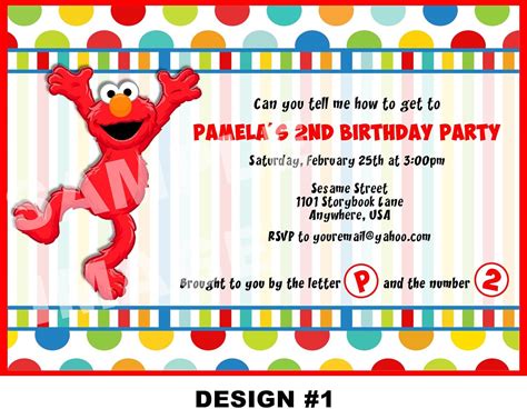 Elmo Birthday Invitation Template