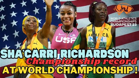 100 METER WOMEN S FINALS SHA CARRI RICHARDSON BREAKS RECORD WORLD