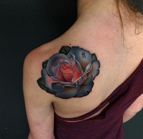 Single Dew Drop Pink Rose Tattoo By Andres Acosta Best Tattoo Ideas