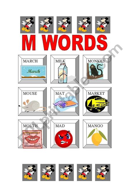 4 Letter Words Starting With M