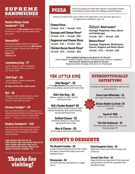 Menu | Homestead Kitchen & Tap | Algoma, WI
