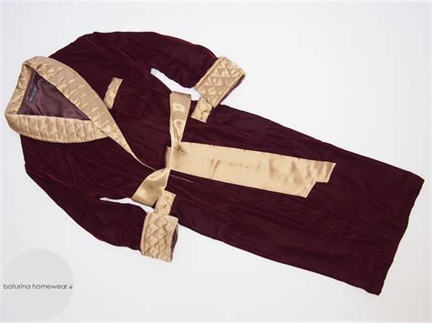 Mens Burgundy Velvet Dressing Gowns And Smoking Jackets With Quilted