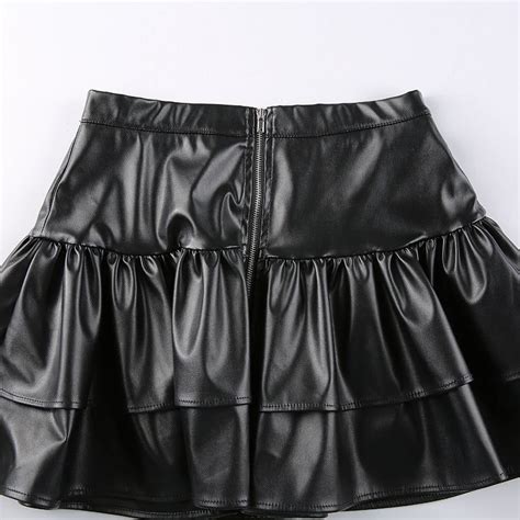 Dark Non Conformist Gothic Lacing Leather Skirt In 2022 Black Pleated