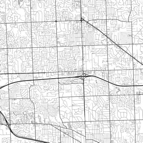 a map of the city of indianapolis, with roads and streets marked in ...