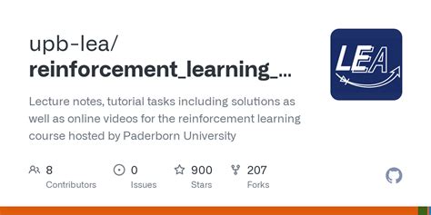 GitHub Upb Lea Reinforcement Learning Course Materials Lecture Notes