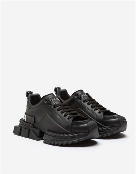 Dolce And Gabbana Leather Super King Sneakers In Black Lyst