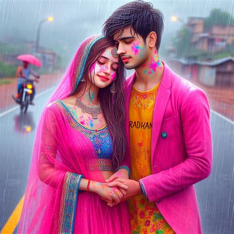 Happy Holi Couple 3D Ai Photos Generator With Bing Image Creator Prompts