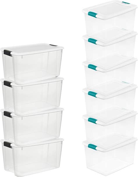 Sterilite Clear Stackable Set Of Quart Ultra Latch Storage Boxes