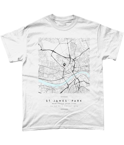 Newcastle St James Park Minimalist Football Stadium Map T-Shirt