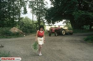 Beautiful Babe Wearing Red Blouse Yellow Skirt And Whit XXX Dessert