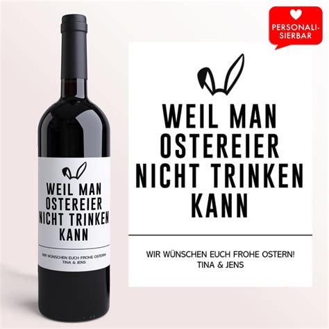 Ostergeschenk Weinetikett Ostereier Personalisiertes Wein Etikett