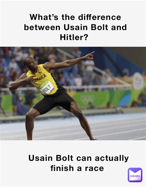 Whats The Difference Between Usain Bolt And Hitler Usain Bolt Can