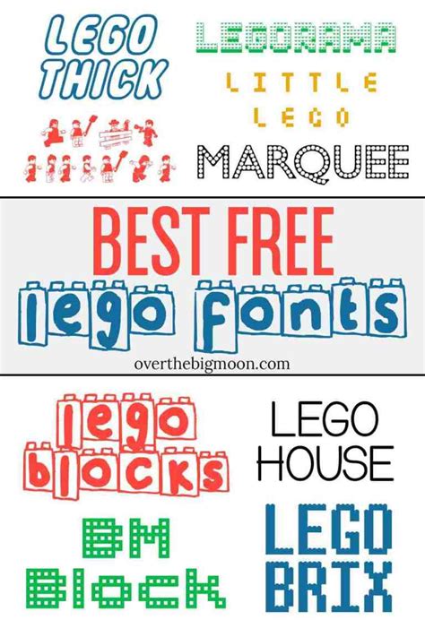 Free Lego Fonts For Designing Over The Big Moon