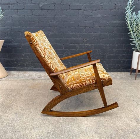 Vintage Mid Century Modern Sculpted Rocking Chair Vintage Supply