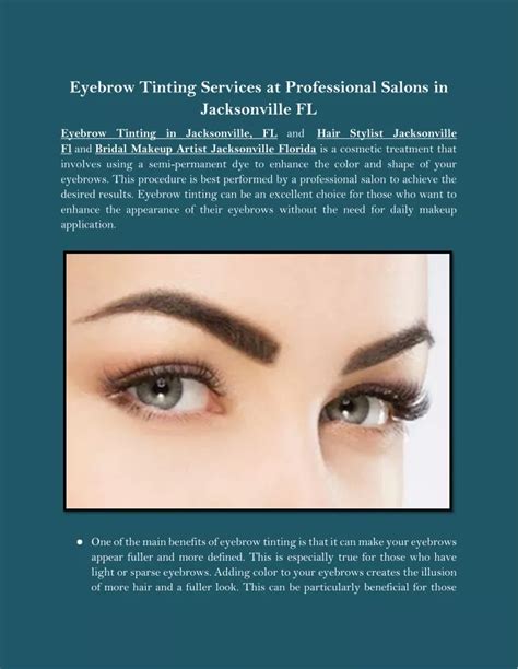 Ppt Eyebrow Tinting Services At Professional Salons In Jacksonville Fl Powerpoint Presentation