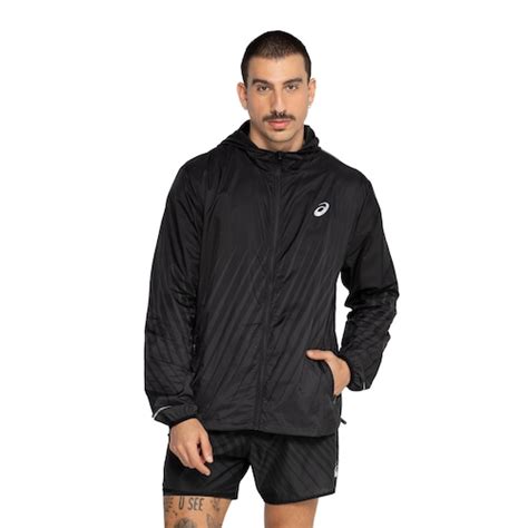 Jaqueta Corta Vento Masculina Asics Capuz Ultraleve Faster Cupom