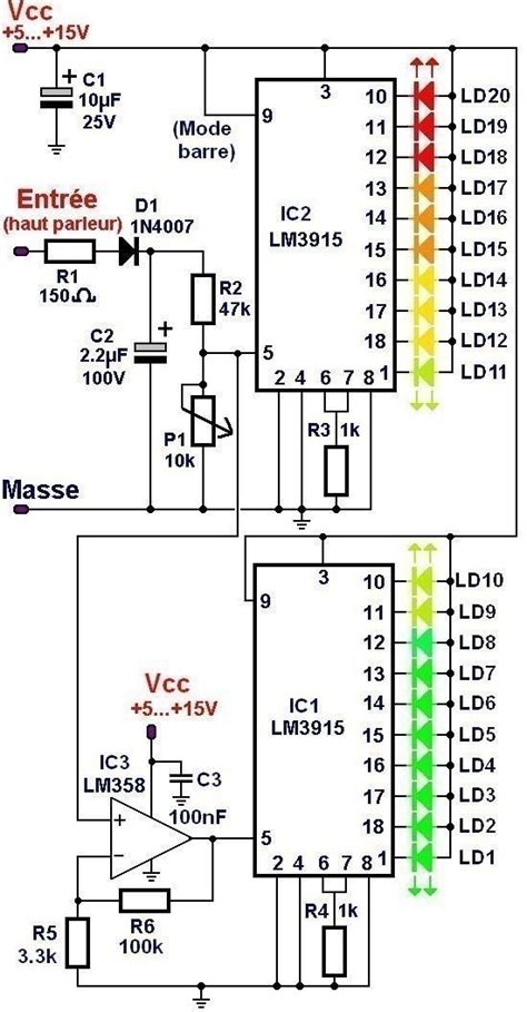 Led Vu Meter Circuit Diagram With Pcb Layout