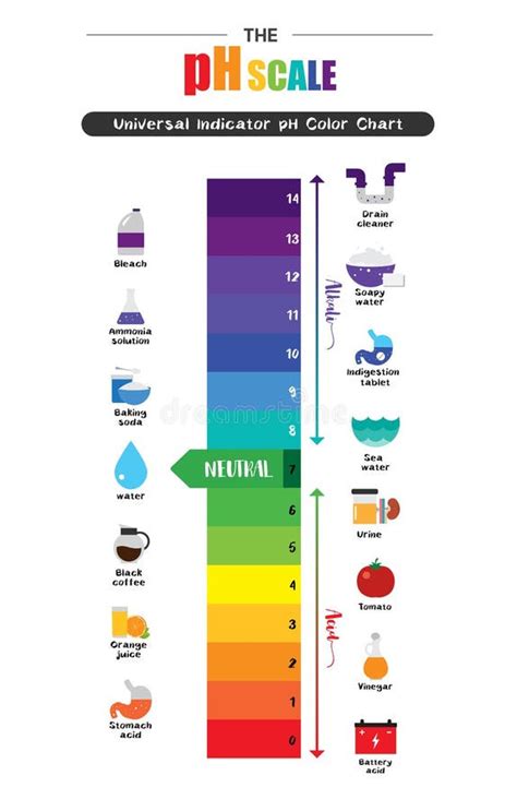 Il Diagramma Di Grafico A Colori Universale Dell Indicatore Ph Della