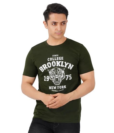 Kombu Green Men Round Neck Graphic Cotton T Shirt At Rs 509 Men Crew