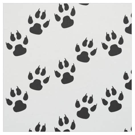 Cat Paw Prints Fabric | Zazzle