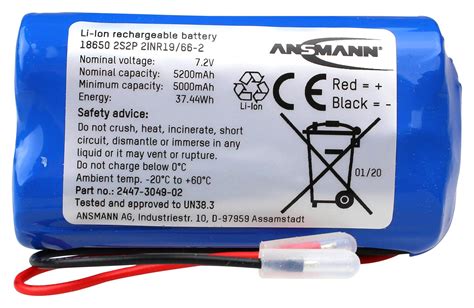 2447 3049 Ansmann Rechargeable Battery 7 4 V Lithium Ion