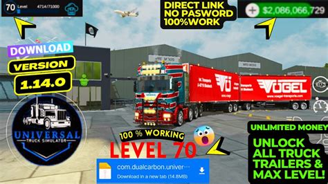 Universal Truck Simulator Mod Apk 1 14 0 Unlimited Money Max Level 70