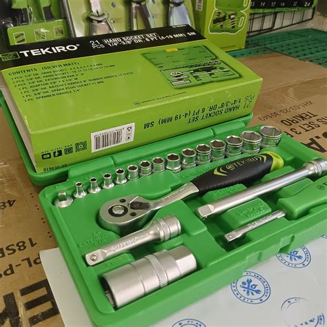 Jual Tekiro Kunci Sok Sock Socket Set 21 Pcs 1 4 Inc 3 8 6Pt Shopee