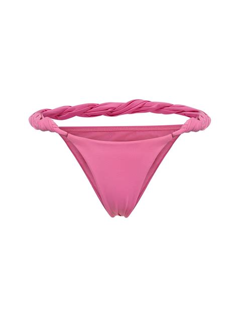 The Attico Matte Twisted Bikini Bottoms Pink Luisaviaroma