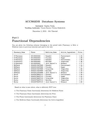 Fillable Online Inf Kcl Ac Part I Functional Dependencies Infkclacuk