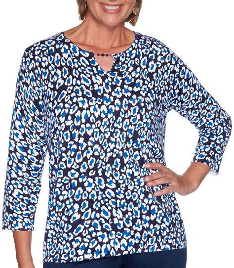 Alfred Dunner Alfred Dunner Plus Leopard Keyhole Top Walmart