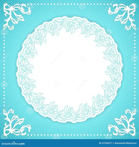 Elegand Turquoise Vintafe Floral Frame Stock Vector Illustration Of