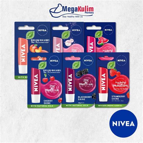 Nivea Shine Caring Lip Balm G Cherry Blackberry Watermelon Peach