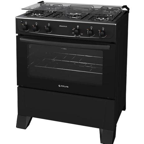 COCINA ATLAS MONACO PLUS 5 HORNALLAS NEGRO Mundo Express