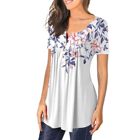 Pntutb Womens Plus Size Clearance Women S Summer Printing Short Sleeves