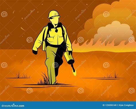 Wildland Firefighter Vector Illustration Stock Vector - Illustration of ...