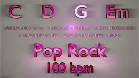 Backing Track In G Major C D G Em Pop Rock 100 Bpm Youtube