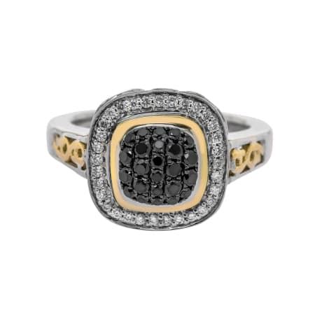 Charles Krypell Sterling Silver And 18K Yellow Gold Black And White